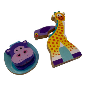 MELISSA and DOUG Jeu en bois girafe, oiseau, hippo