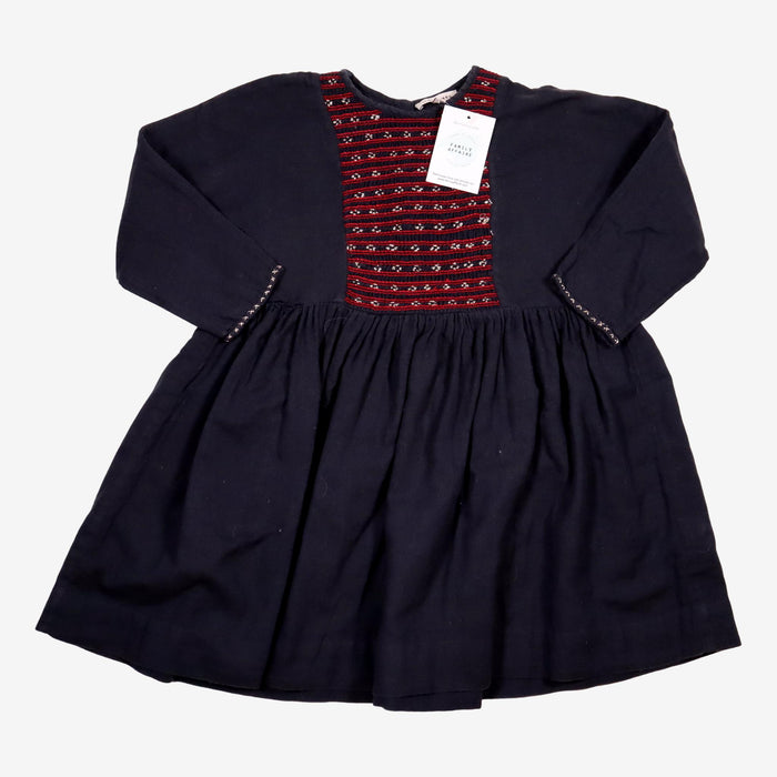 CARAMEL  6 ans Robe marine avec smocks