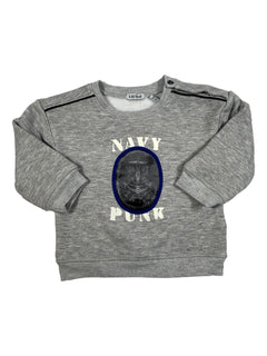 IKKS 12 mois Sweat-shirt gris motif relief