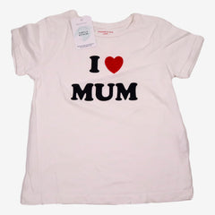 MONOPRIX 8 ans tee-shirt blanc "I love mum"