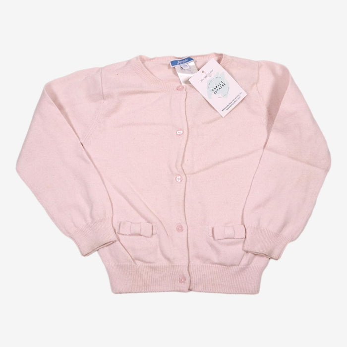 JACADI 3 ans gilet rose à poches avec nœuds