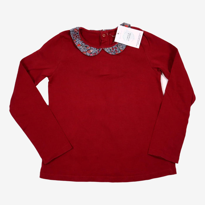 CYRILLUS 8 ans tee-shirt rouge col Claudine liberty