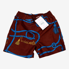 MINI RODINI 2/3 ans short de bain marron à motifs