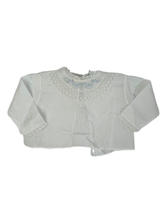 Blouse 1 mois de baptème dentelle et broderies