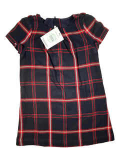 JACADI 4 ans Robe tartan bleu marine