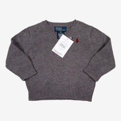 RALPH LAUREN 9 mois pull gris en coton