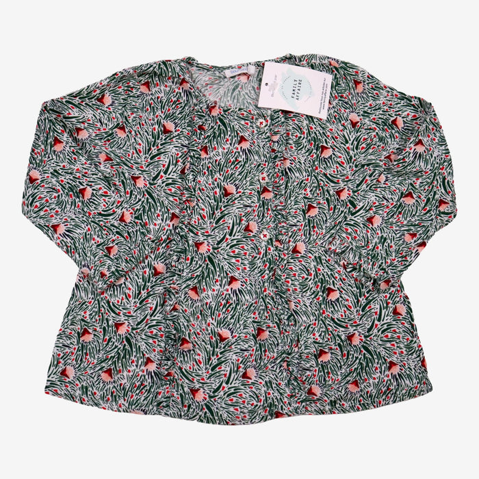 BOUTCHOU 2  ans blouse a motifs vert et fleurs