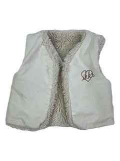 IKKS 6 mois Gilet fausse fourrure blanc