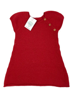 BONTON 4 ans Robe en maille rouge laine (défaut)