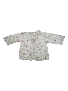 BONPOINT 6 mois blouse écrue petites fleurs roses