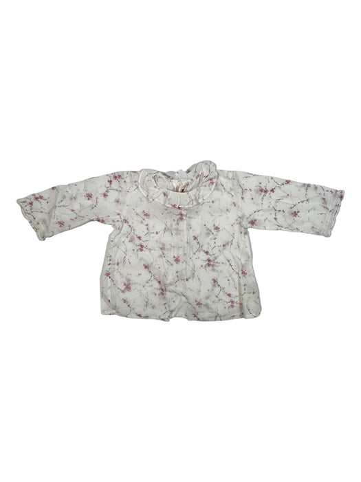 BONPOINT 6 mois blouse écrue petites fleurs roses