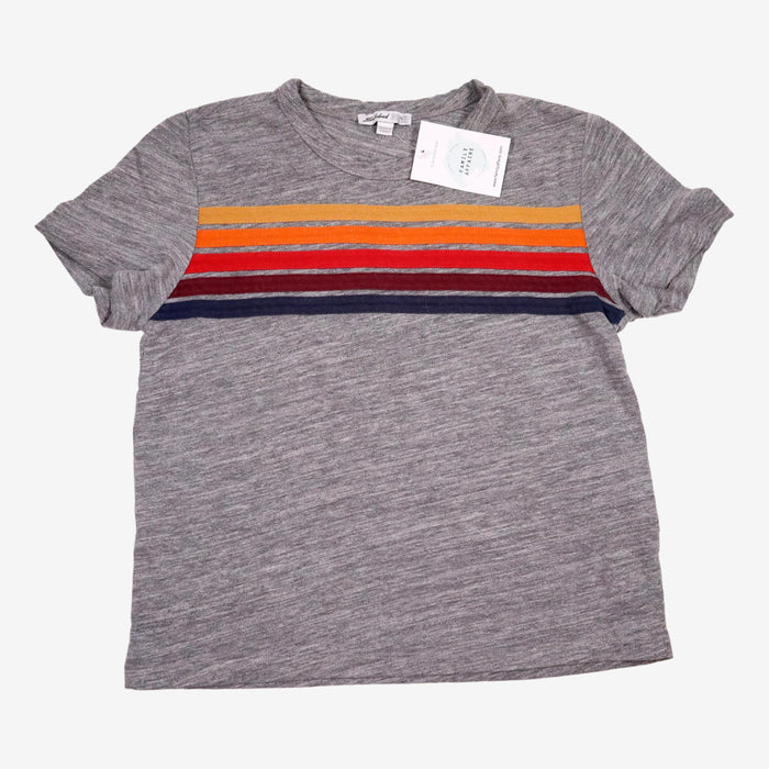 SUBDUED 14 ans S tee shirt gris bandes colorées