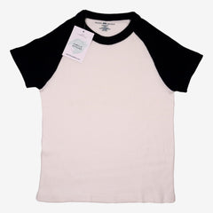 BRANDY MELVILLE 10 ans tee shirt cotelé blanc noir