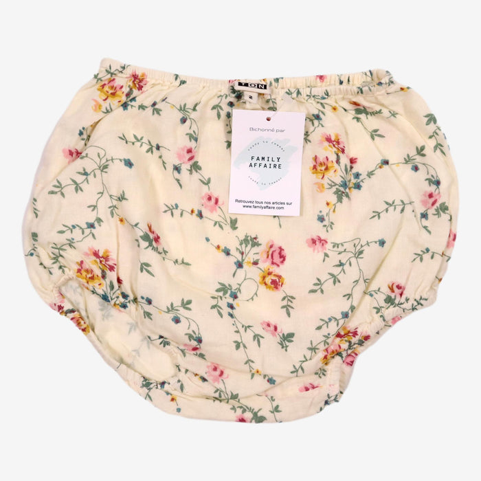 BONTON 2 ans bloomer blanc motif liberty