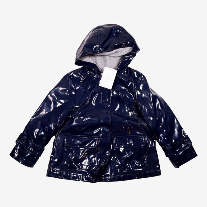 ZARA 5 ans trench à capuche verni bleu marine