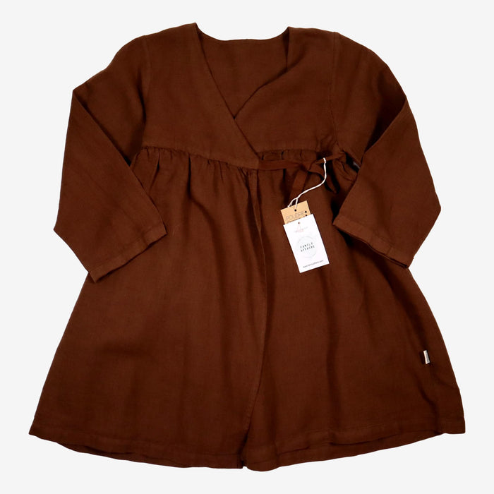 POUDRE ORGANIC 6 ans robe en lin marron