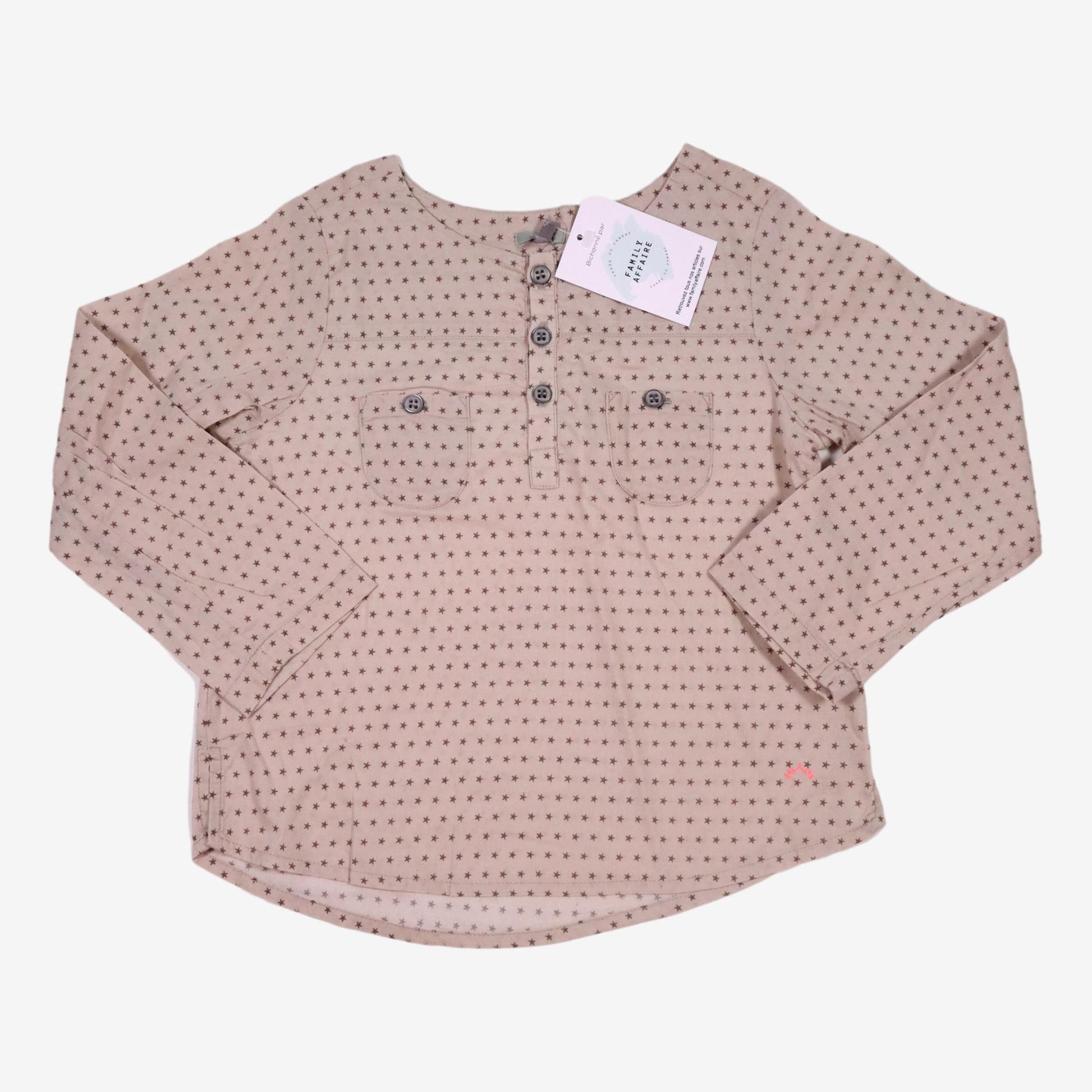 NANOS 4 ans chemise taupe étoiles