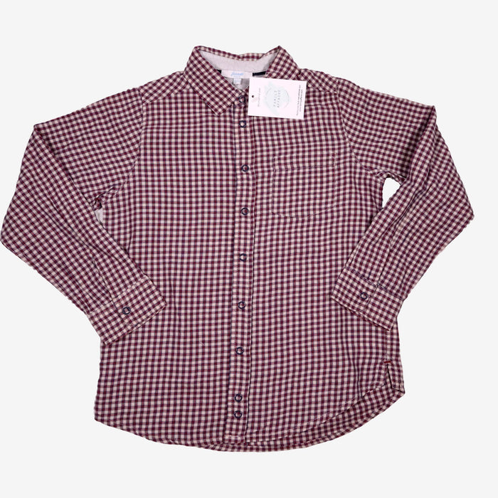 JACADI 7 ans chemise à carreaux rouge et blanche