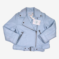 ZARA 6 ans veste en similicuir bleue clair