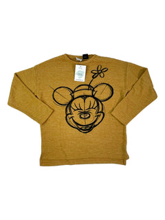 ZARA 9 ans pull maille jaune mickey