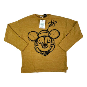 ZARA 9 ans pull maille jaune mickey