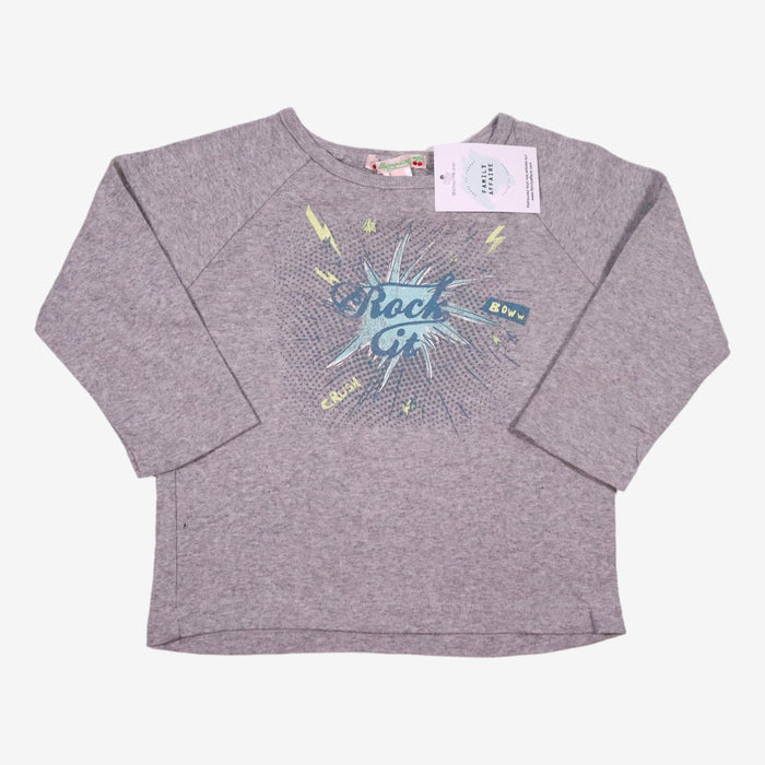 BONPOINT 2 ans T-shirt gris motif rock