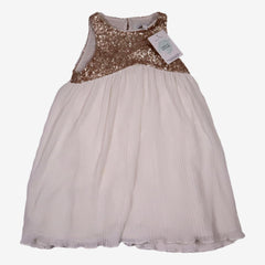 TARTINE ET CHOCOLAT 4 ans robe blanche à sequins dorés