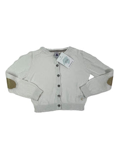 PETIT BATEAU 3 ans gilet blanc coudes dorés