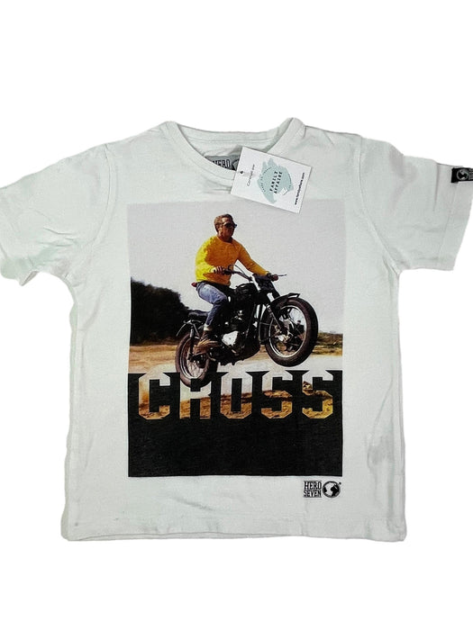 HERO SEVEN 6 ans tee shirt blanc photo moto