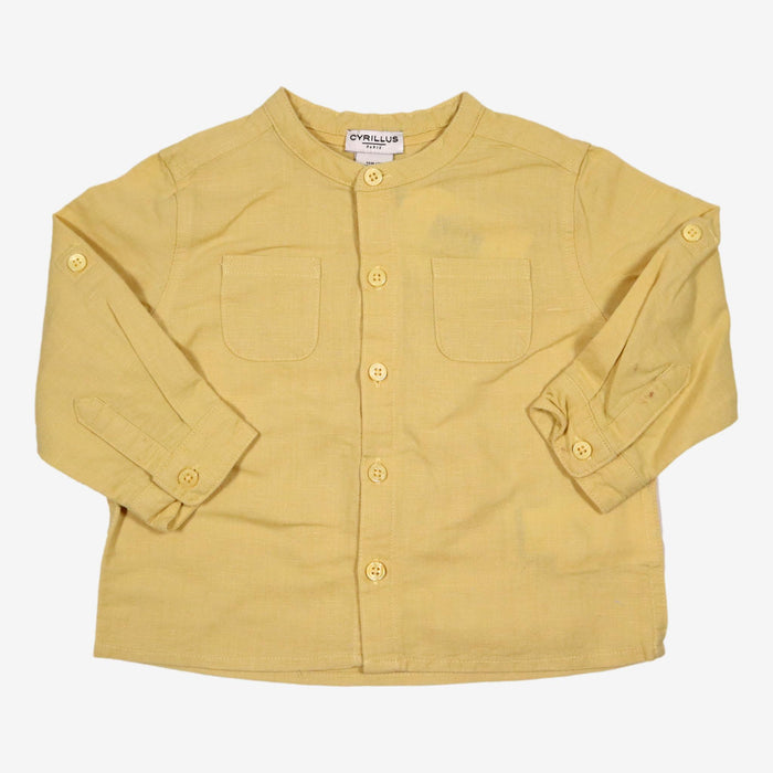 CYRILLUS 12 mois chemise en lin coton jaune