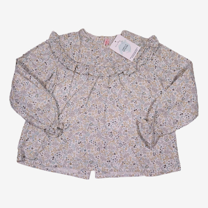 LA COQUETA 5 ans blouse fleurs or et bleue