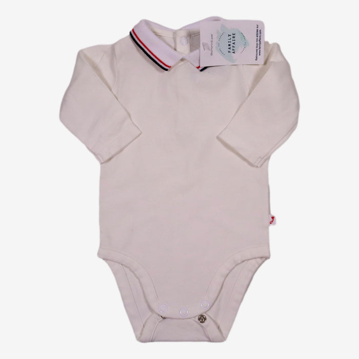 JACADI 3 mois body col polo blanc