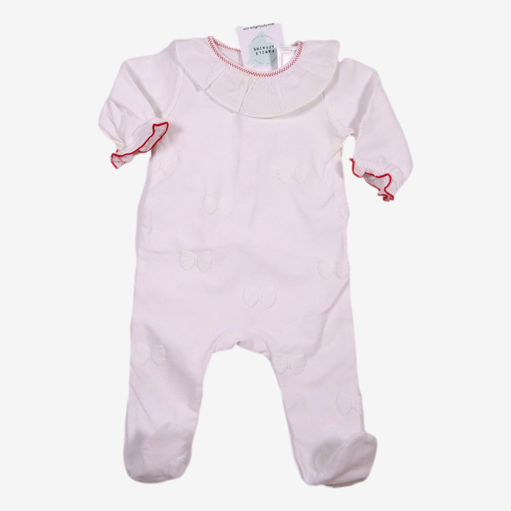 JACADI 3 mois Pyjama blanc col smock