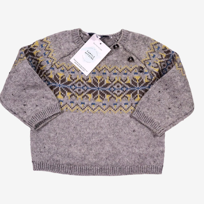 TARTINE ET CHOCOLAT 12 mois pull jacquard gris