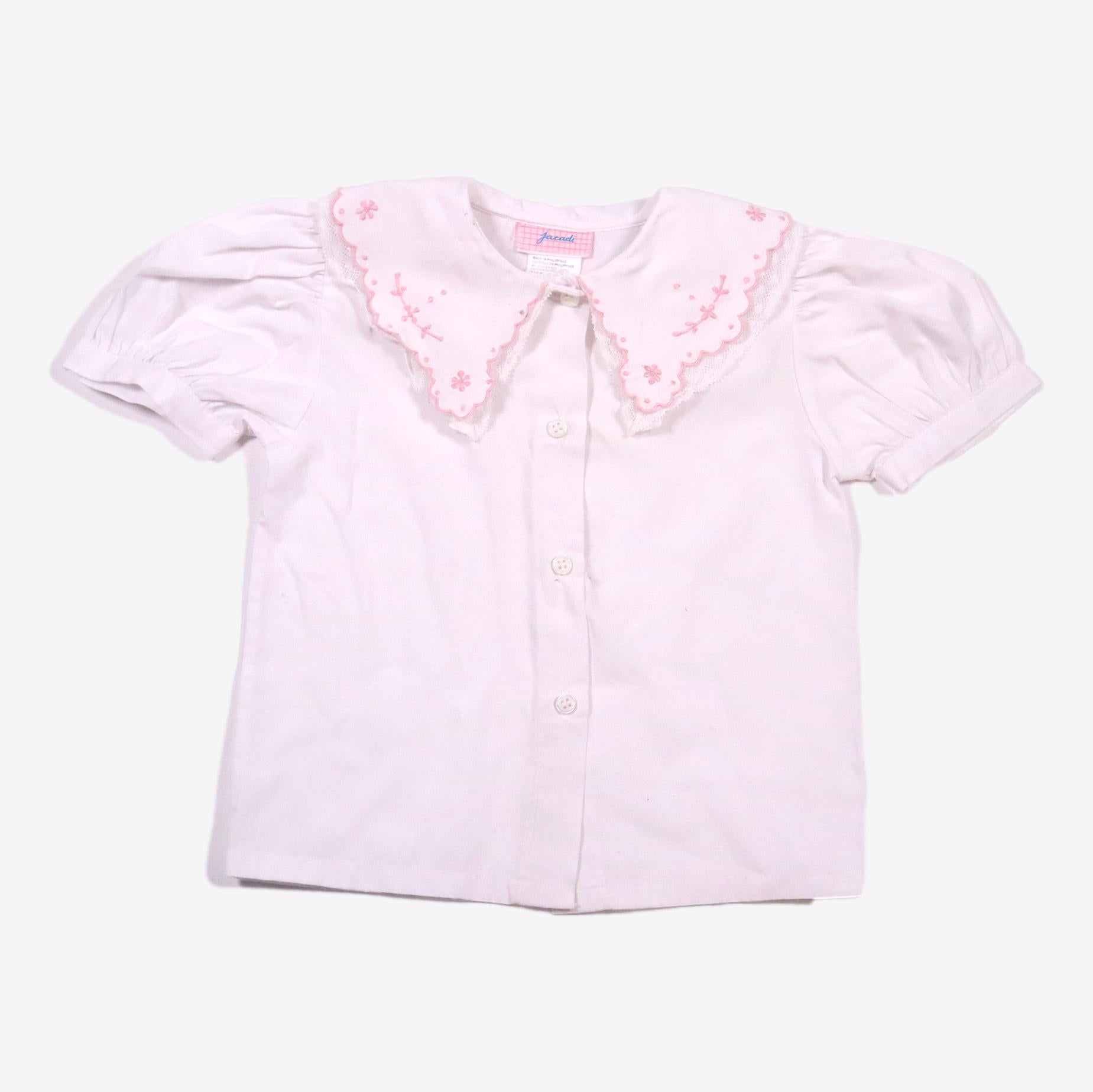 JACADI 6 mois Blouse blanche avec col brodé