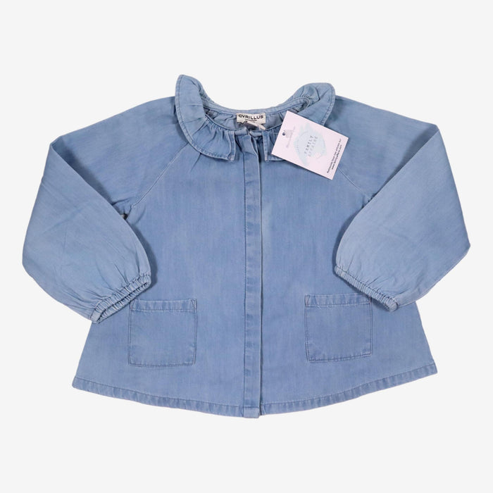 CYRILLUS 18 mois blouse en jean fluide et col