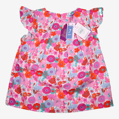 JACADI 10 ans blouse à imprimé floral rose et bleu