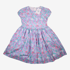 JACADI 8 ans robe bleu ciel imprimé liberty