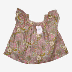 BONPOINT 10 ans blouse imprimé vert et rose