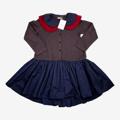 WOLF & RITA 8 ans robe col Claudine rouge et bleu