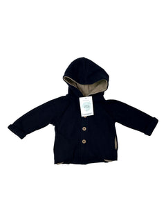 1 + IN THE FAMILY 6 mois Gilet bleu marine capuche