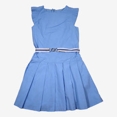 JACADI 10 ans robe bleue ceinturée