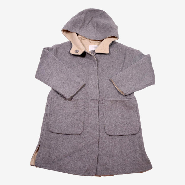 ZARA 7 ans manteau gris laine bouillie