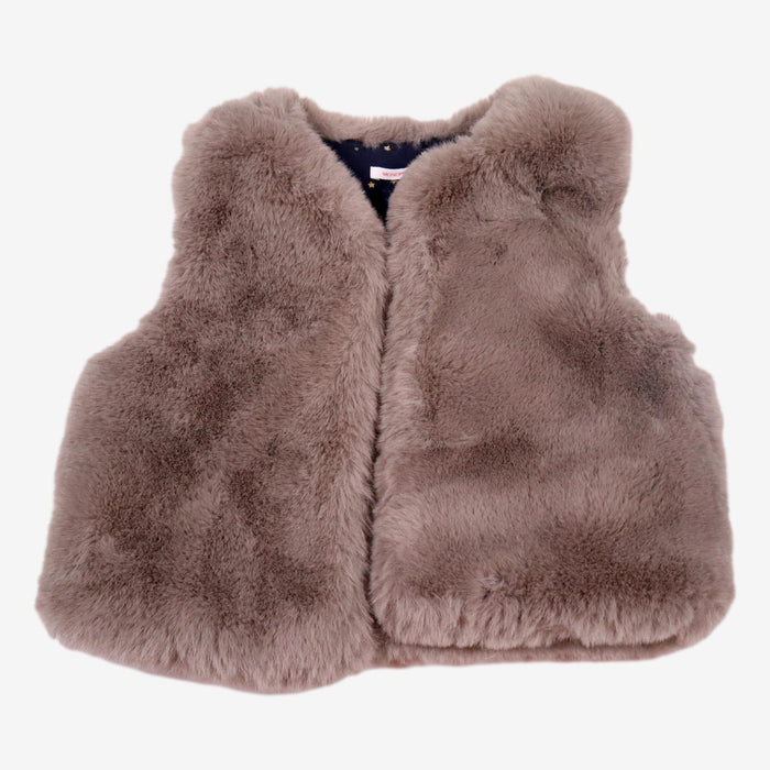 MONOPRIX 8 ans gilet fausse fourrure grise