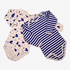 PETIT BATEAU 18m lot 2 bodys rayé ours