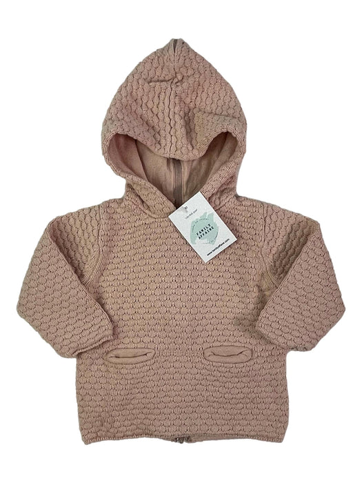 C de C 12 mois pull fermeture dos rose maille