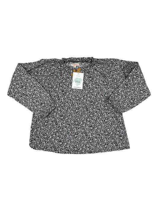 DPAM 8 ans blouse fond noir a fleurs