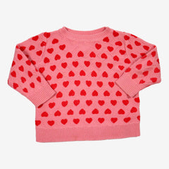 BONTON 4 ans pull rose coeur rouge