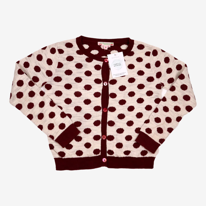 BONPOINT 8 ans gilet pois bordeaux