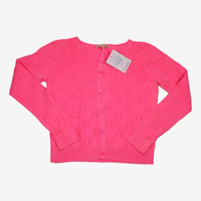 BONPOINT 10 ans gilet rose fluo ajouré cerise